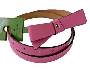 Nuevo con etiquetas Cinturón Kate Spade Cuero Genuino Arco con Pala Rododendron Grove M - Imagen 1 de 6