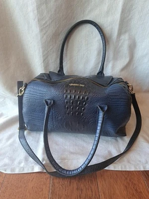Authentic London Fog  DK Blue Faux Leather Croc Desigbn Handbag Purse - Image 1 of 4