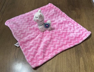 HB Hudson Baby Llama Alpaca Pink White Plush Infant Security Blanket - Picture 1 of 10