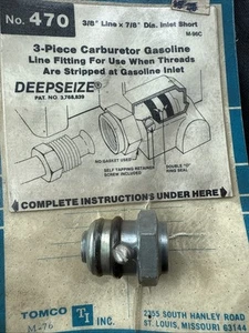 Montaje de línea de gas de carbohidratos de 3 piezas para usar cuando se pelan roscas en la entrada #470 - Imagen 1 de 1