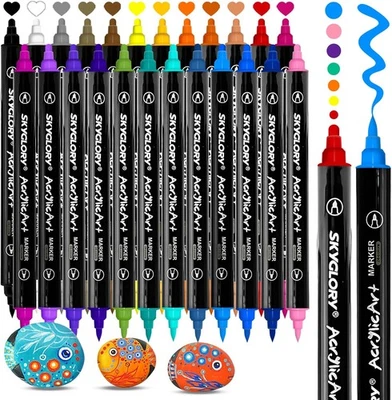 MARKENLOS Acrylfarben stifte Alkohol für Steine Wasserfest Acrylic Paint Marker Stifte