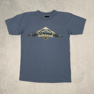 Vintage 90s Prairie Mountain Graphic T-Shirt Alaska Adult Size Medium Made USA - Bild 1 von 10