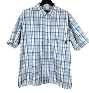 Patagonia Puckerware Shirt Mens XL Blue Plaid Seersucker Casual Short Sleeve - Picture 1 of 7