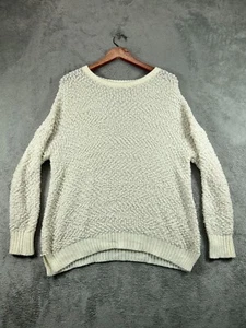 Womens Sweaters Tops Small Oversized Boucle Ivory Popcorn Long Sleeve She Sky - Picture 1 of 8
