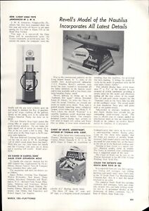 1955 PAPIER ANNONCE article jouet jeu chef d'incendie Texaco pompe à gaz 3' sous-marin Revell