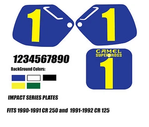 1991 1992 HONDA CR 125 CUSTOM PRINTED NUMBER PLATE BACKGROUNDS - Picture 1 of 1
