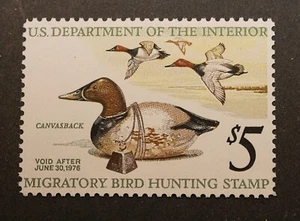 RW42 Francobollo federale da caccia all'anatra, MNH, OG Timbro da caccia all'uccellino migratorio 1975 - Foto 1 di 2