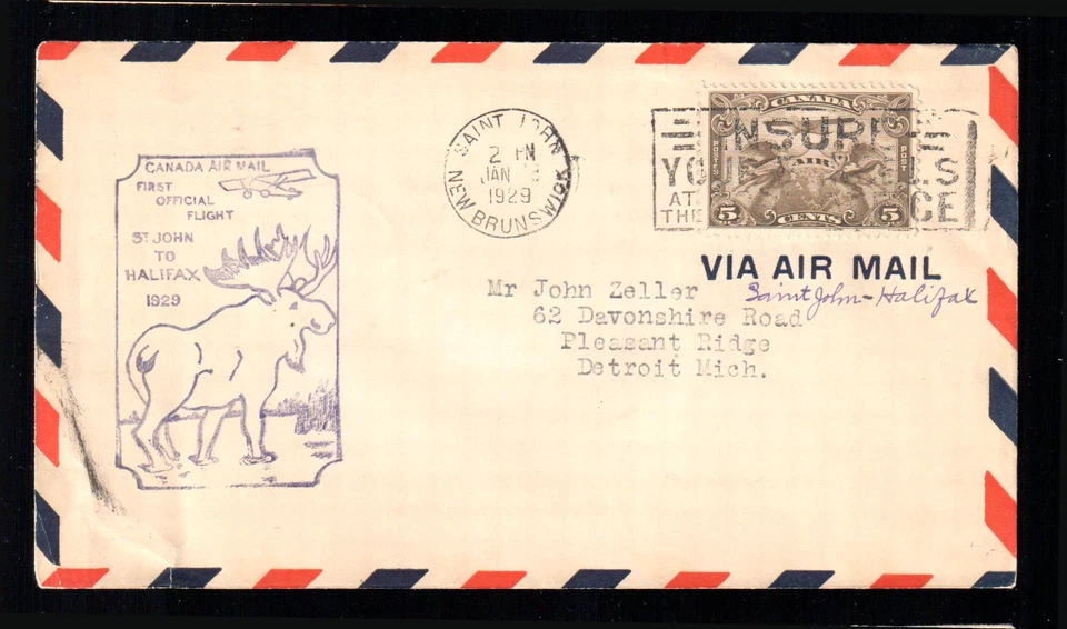 Канада 1929 первый полет обложка Сент-Джон в Галифакс - Изображение 1 из 1