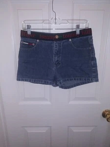  Vintage TOMMY HILFIGER Denim Shorts Size 5 Early 90 shorts .Y2k.. Spell Out - Picture 1 of 9