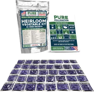 16,500 Non-GMO Heirloom Vegetable Seeds Survival Garden Variety Pack 40 Seeds - Picture 1 of 5