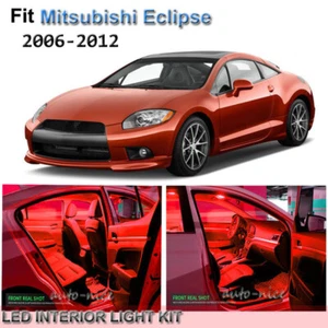 For 2006-2012 Mitsubishi Eclipse Premium Red LED Interior Lights Kit 7 Pieces - Picture 1 of 6