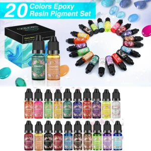 20 Colors Epoxy UV Resin Ink Pigment Liquid Colorant DIY Dye Art Kit Set 10ml  - Picture 1 of 5