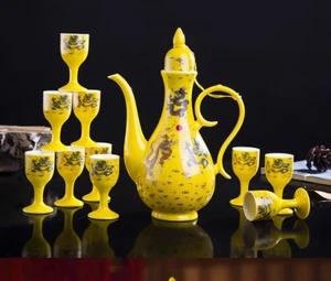 Jingdezhen ceramic wine pot wine set 11 sets porcelain high-end wine set - Picture 1 of 4