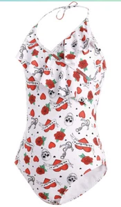 AS ROSE RICH Girls Swimsuit - One Piece Bathing Suit Size 14 - Picture 1 of 4