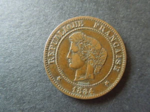 J887 COINS FRANCE 1884 A 5 CENTIMES NICE GRADE - Picture 1 of 4