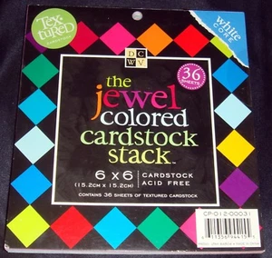 "Almohadilla de papel cartulina de color joya 36 hojas texturizadas núcleo blanco 6"" x 6" - Imagen 1 de 7