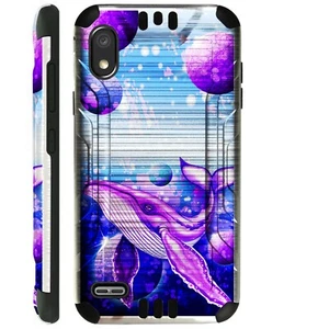 SILVERGUARD For TCL A2X A2 A1 Hybrid Phone Case Cover SPACE WHALE PURPLE - Zdjęcie 1 z 3