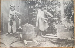 Vietnam Indo China China 1903 Postkarte, Kinder Husking Reis - Bild 1 von 1