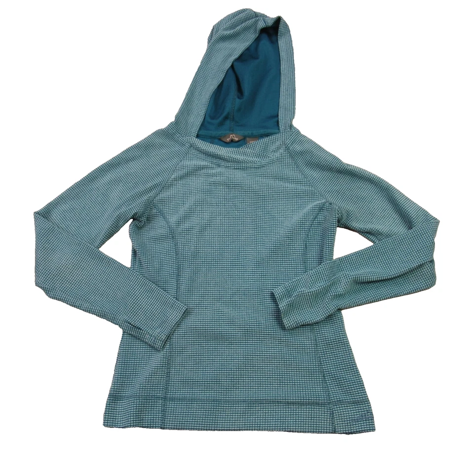 Pulôver Eddie Bauer com capuz feminino pequeno manga longa azul com capuz - Imagem 1 de 4