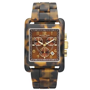 Michael Kors 302630 Women's Leopard Print Square Quartz Link Bracelet MK5497 - Picture 1 of 2