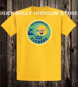Travel Tee T Shirt Vtg Art Tourist State Florida St Petersburg Sunshine GO HOME - Picture 1 of 2