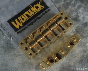 Warwick GOLD 5 String Bass Bridge Tailpiece Thumb Corvette Streamer Katana Buble - Picture 1 of 2