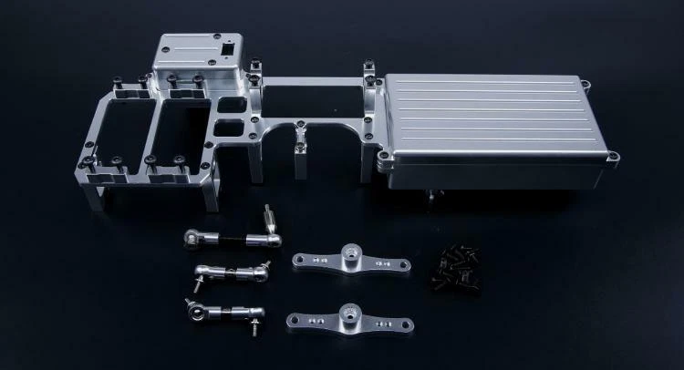 Juego de caja de equipo de aleación CNC doble bandeja servo para coche de radiocontrol Losi 5ive-T Rovan LT 1/5 Foto 1 de 1