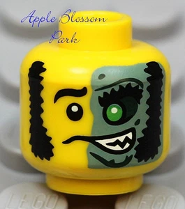 NEW Lego Jekyll Hyde MINIFIG HEAD Good Evil Halloween Green Monster Jeckyl Jekyl - Picture 1 of 3