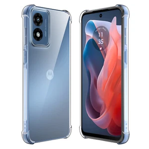 For Moto G Power/5G/Play 2024 5G Clear Case Shockproof Crystal Phone Cover - Picture 1 of 19