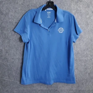 Adidas Shirt Womens Sz XL Blue Dri Fit Flex Golf PGA National Polo Vneck Sports - Picture 1 of 13