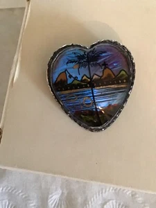 Vintage Damen Sterlingsilber hartförmige Anstecknadel/Brosche von "Rio" - Bild 1 von 3