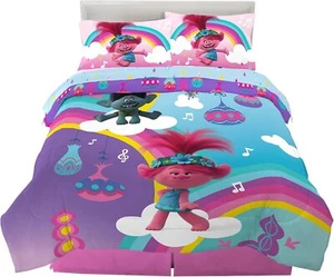 Trolls "Pop Rainbows" Kids Reversible Full Bed Set-AB09CGHBRMF5 - Picture 1 of 5