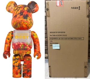 Medicom Toy My First BE@RBRICK B@BY Autumn Leaves 1000% Bearbrick Authentic - Picture 1 of 5