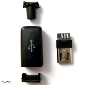 Connecteur à souder Micro USB 5 broches +Boitier 3 pièces /Connector 5 pins +Box - Bild 1 von 8