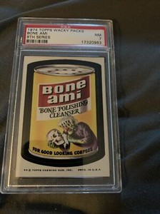 PSA NM 7 1974 Topps Wacky Packs Bone Ami 8th Series Super Rare !!!