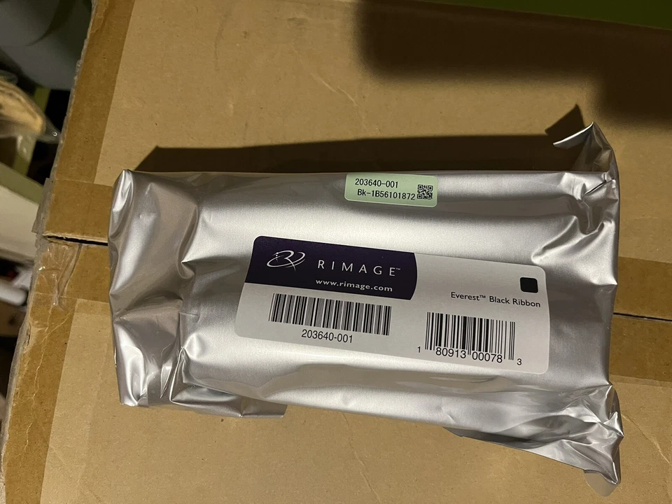 Rimage 203640-001 Black Monochrome Thermal Ribbon for Everest I, II and III - Image 1 of 1