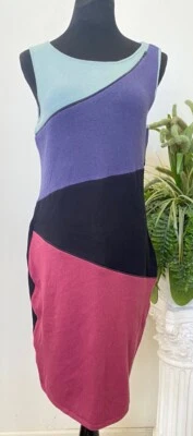 NWT Catherine Malandrino Asymmetrical Wool Cashmere Panel Sheath Dress Sz L $235 - Image 1 of 4