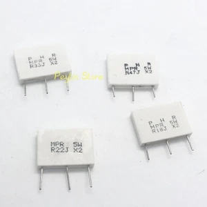2 Stück MPR 5 Wx2 (5 W + 5 W) 0,18R 0,22R ~ 0,47R Doppel nicht-induktives Stativ Zementwiderstand - Bild 1 von 6