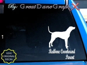 Redbone Coonhound -Mom -Dad -Parent(s) Vinyl Decal Sticker -Color -HIGH QUALITY - Picture 1 of 6