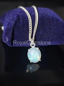 Ópalo etíope 925 plata esterlina ópalo natural forma ovalada piedras preciosas joyería - Imagen 1 de 3