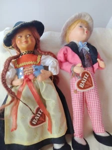 Zwei 9" antike Vintage Tuch Lenci Typ Italien italienische Mädchen Charakter Puppen - Bild 1 von 9