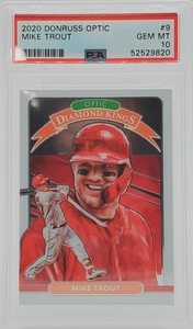 2020 Donruss Optic Baseball MIKE TROUT 9 PSA 10 GEM MINT Los Angeles Angels