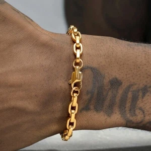 Schweres 18K vergoldet 6mm rundes Rolo Armband Italienisch Hergestellt 7" 8" 9" - Bild 1 von 3