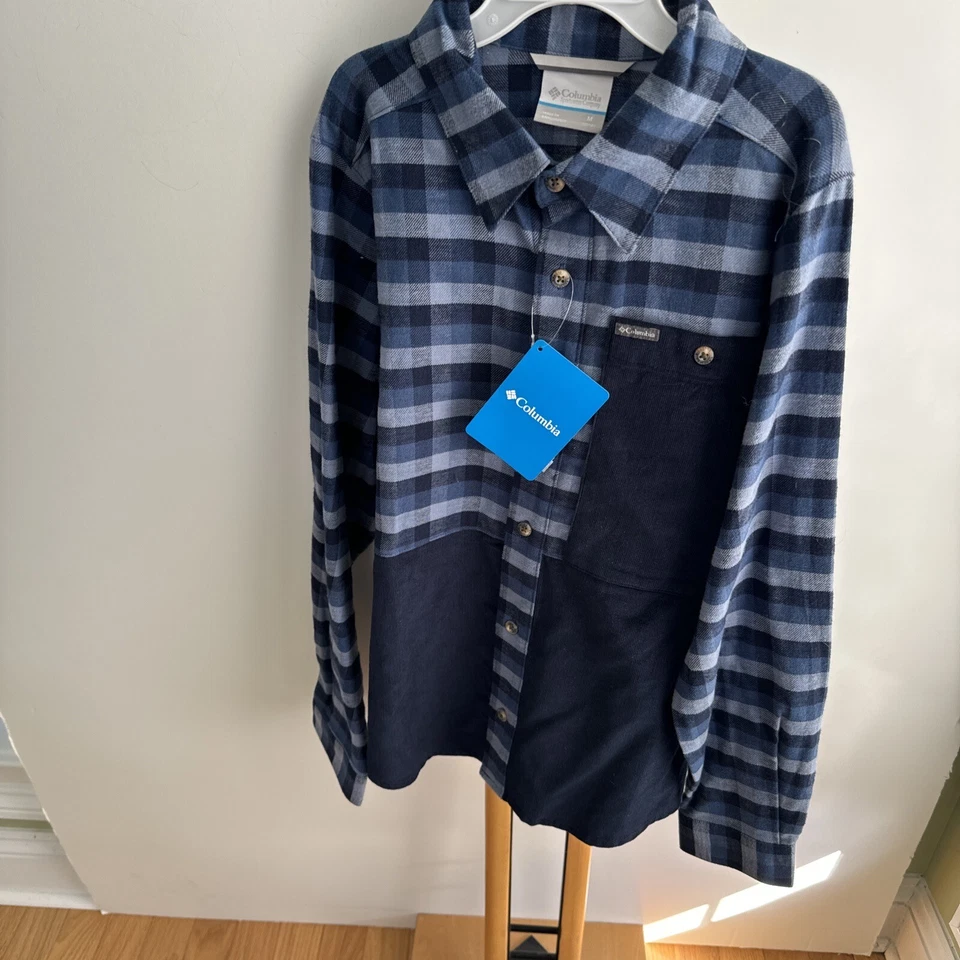 Columbia Shirt Top Boy's Boy Size XL 18-20 Blue flannel corduroy
