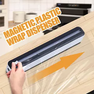 Magnetic Food Wrap Holder Wrap Dispenser Cling Film Dispenser Tin Foil Cutter - Picture 1 of 6