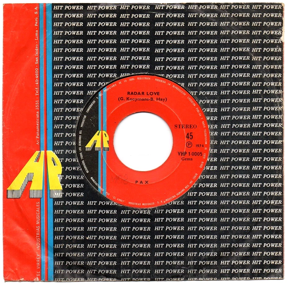 PAX  Radar Love / Dark Rose Rare Peru Heavy Psych 45 GOLDEN EARRING BRAINBOX 7" - Image 1 of 3