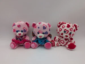 Build a Bear Smallfry Bear Plush Lot Buddies Hearts 2 Dresses 7 Inch 2014 - Picture 1 of 15