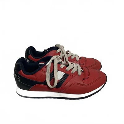Tommy Hilfiger Niños Rojo Negro Informal Con Cordones Tenis Zapatos Atléticos Niños Talla 1 Foto 1 de 4