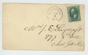 Mr Fancy Cancel 3c Gr Newburgh NY New York Purple Cancel Cvr #751 - Picture 1 of 1