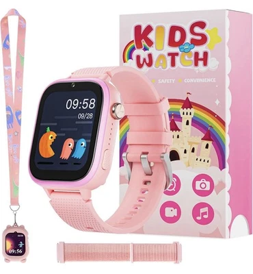 OKYUK 4G Kinder smartwatch smartwatch Kinder mit GPS Telefon Armbanduhr SOS Rosa - Bild 1 von 4